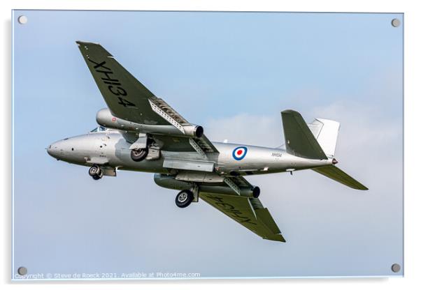 Canberra Bomber On Final Approach. Acrylic by Steve de Roeck