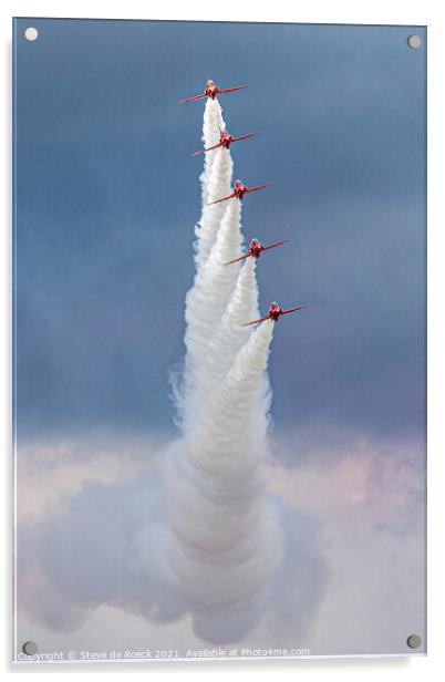 Red Arrows Aerobatic Display Acrylic by Steve de Roeck