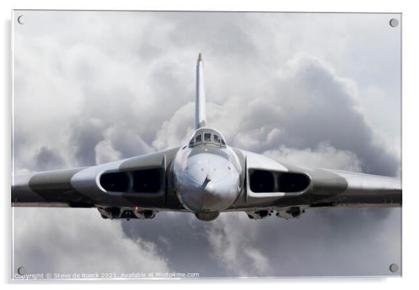 Avro Vulcan Head On Acrylic by Steve de Roeck