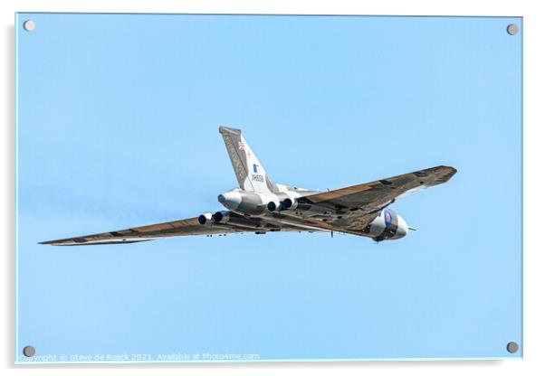 Avro Vulcan XH558 Climbing Away Acrylic by Steve de Roeck
