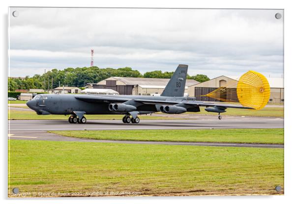 Boeing B52 Touches Down Acrylic by Steve de Roeck