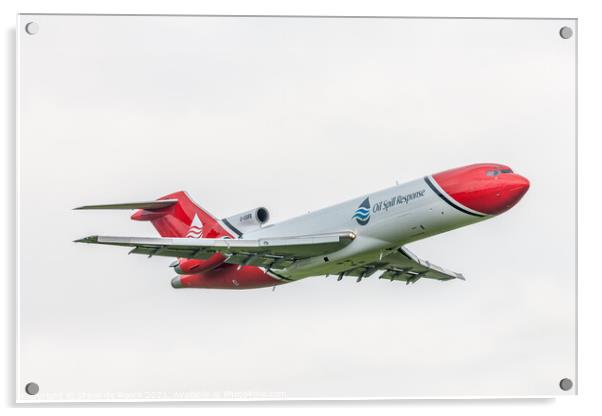 Boeing B727 On A Low Fly Past Acrylic by Steve de Roeck