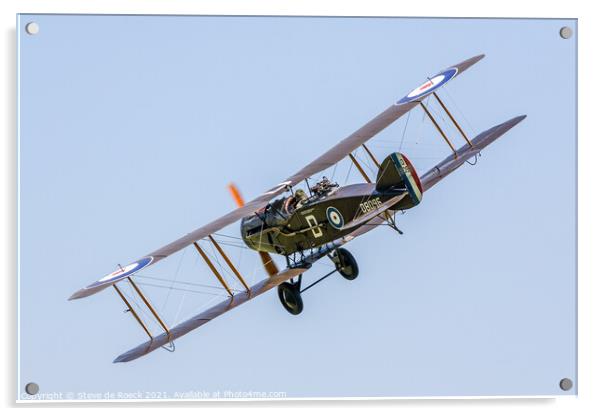Bristol Fighter Biplane Climb Out Acrylic by Steve de Roeck