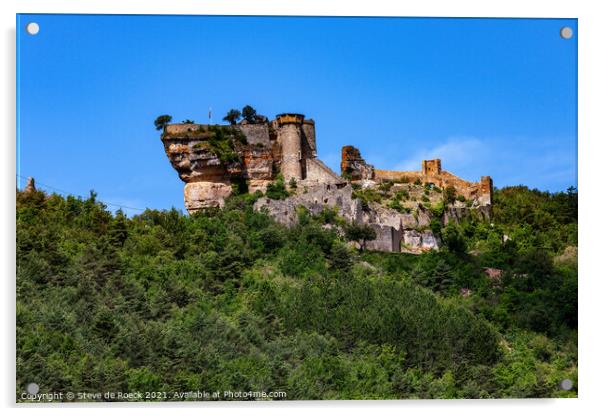 Castle On A Hill Acrylic by Steve de Roeck