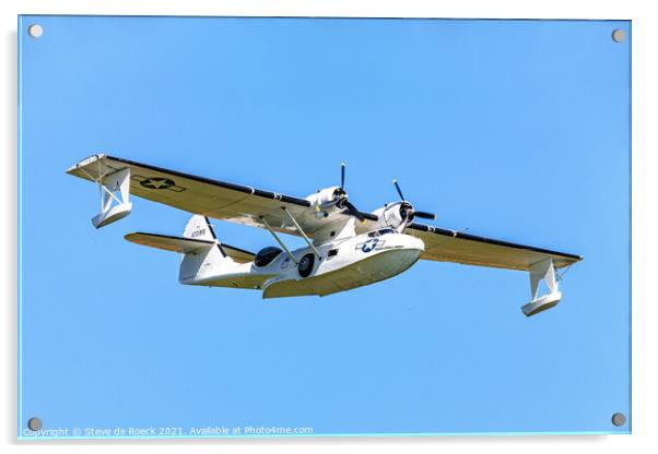 Consolidated Catalina G-PBYA With Floats Down Acrylic by Steve de Roeck