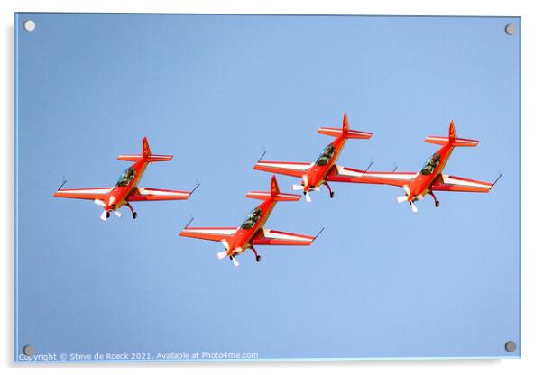 Royal Jordanian Falcons National Aerobatics Team Acrylic by Steve de Roeck