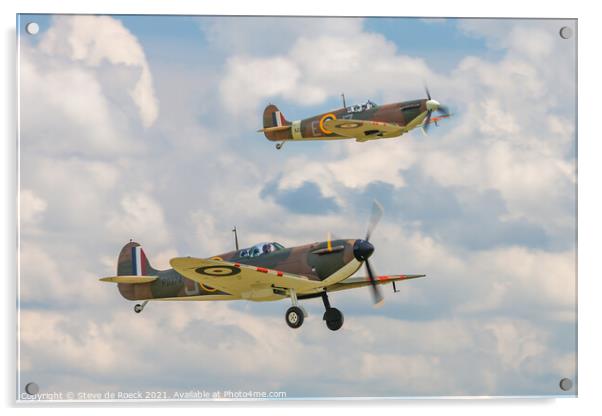 Spitfire Departure Acrylic by Steve de Roeck