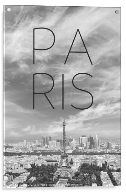 Paris Skyline | Text Acrylic by Melanie Viola