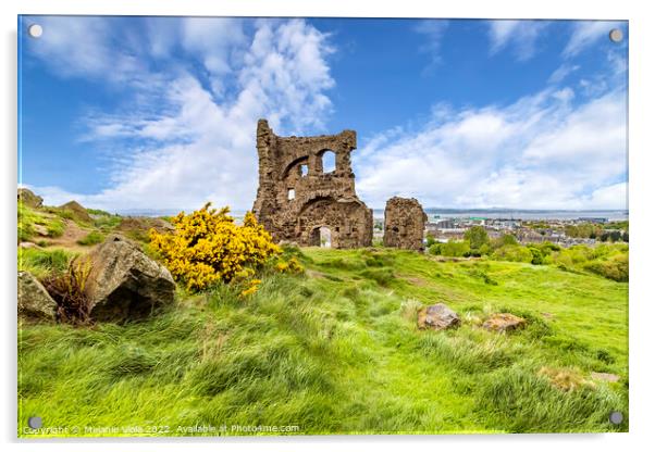 EDINBURGH St. Anthony’s Chapel Ruins Acrylic by Melanie Viola