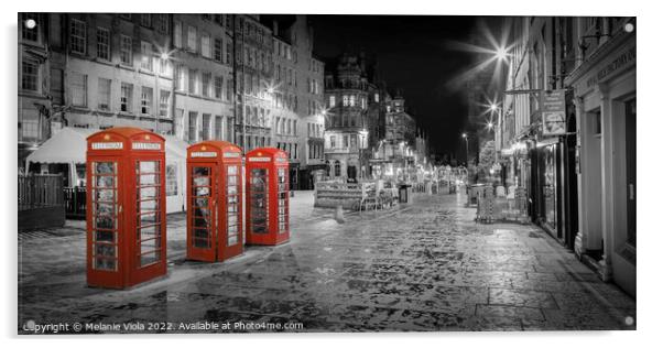 Evening impression of the Royal Mile in Edinburgh  Acrylic by Melanie Viola