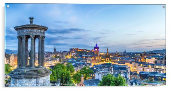 Evening mood over Edinburgh – Panorama  Acrylic by Melanie Viola