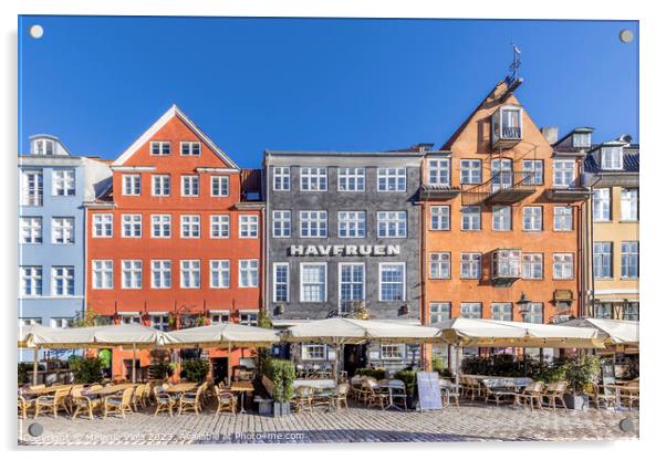 COPENHAGEN Nyhavn Waterfront Buildings Acrylic by Melanie Viola