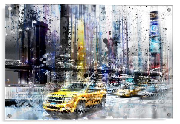 City-Art NYC Collage Acrylic by Melanie Viola