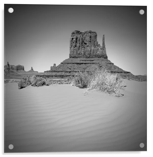 MONUMENT VALLEY West Mitten Butte b/w Acrylic by Melanie Viola