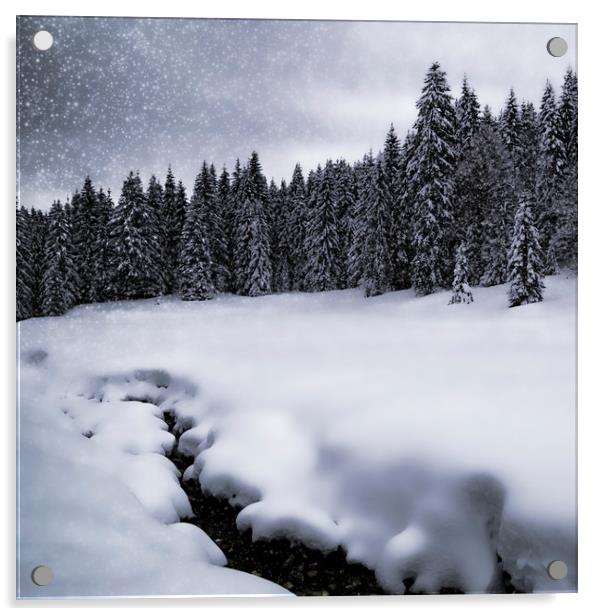 Bavarian Winter's Tale VII Acrylic by Melanie Viola