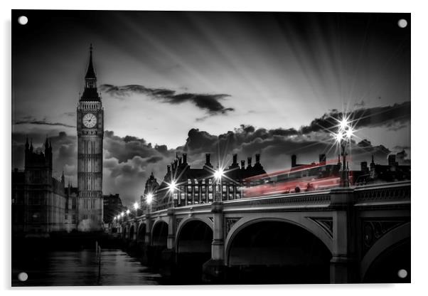 LONDON Westminster Bridge at Sunset Acrylic by Melanie Viola