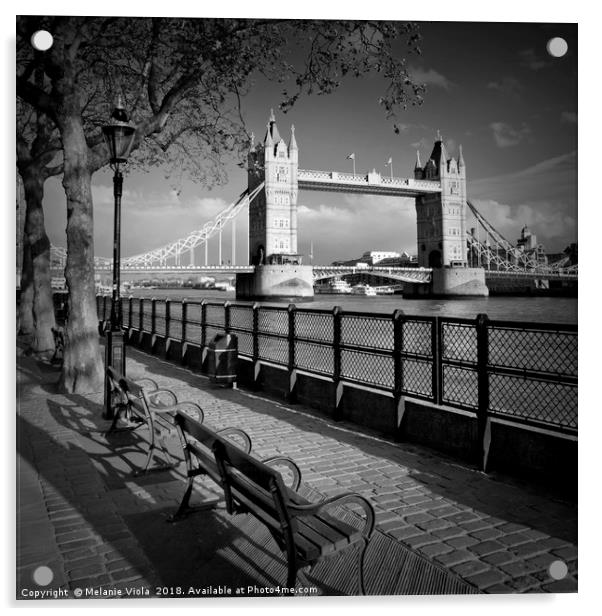 LONDON Thames Riverside & Tower Bridge Acrylic by Melanie Viola