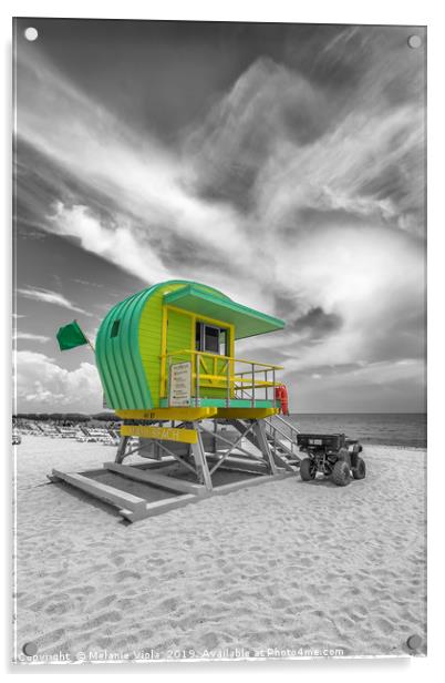 MIAMI BEACH Florida Flair Acrylic by Melanie Viola