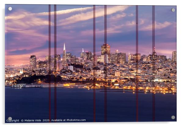 SAN FRANCISCO Evening Skyline  Acrylic by Melanie Viola