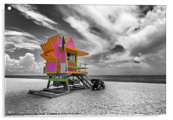 MIAMI BEACH Florida Flair Acrylic by Melanie Viola