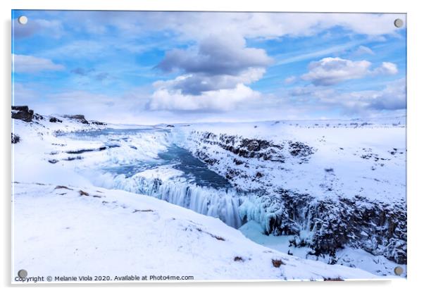 ICELAND Gullfoss in winter Acrylic by Melanie Viola