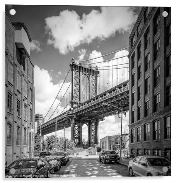 NEW YORK CITY Manhattan Bridge | Monochrome Acrylic by Melanie Viola