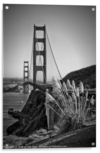 SAN FRANCISCO Golden Gate Bridge | monochrome Acrylic by Melanie Viola