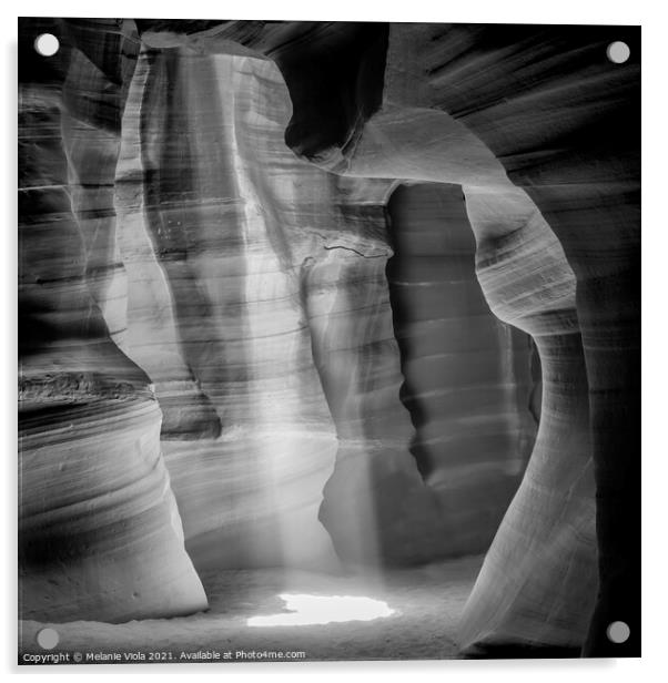 ANTELOPE CANYON Lightbeam | monochrome Acrylic by Melanie Viola
