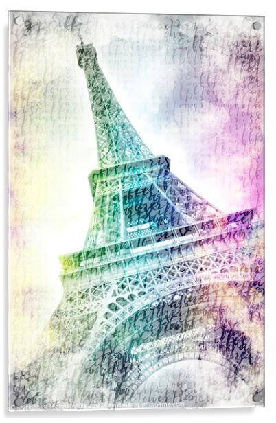 PARIS Watercolour Eiffel Tower Acrylic by Melanie Viola