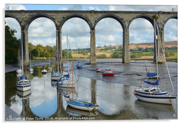 St Germans Viaduct,Cornwall  Acrylic by Peter Towle