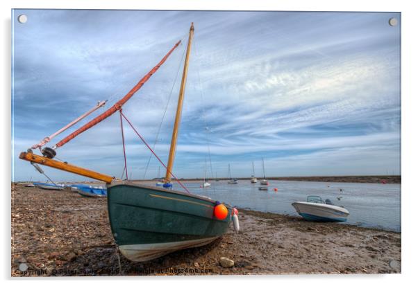 Wells Next The Sea at low tide. Acrylic by Peter Towle