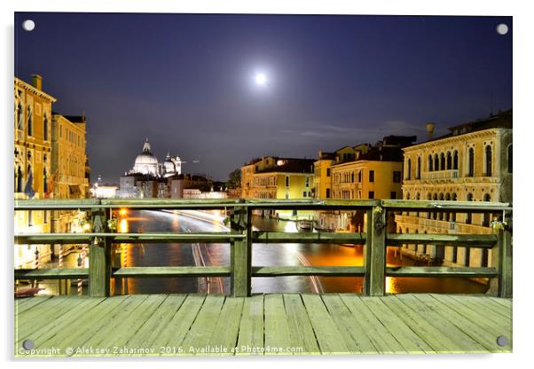 Full Moon Over Venice Acrylic by Aleksey Zaharinov