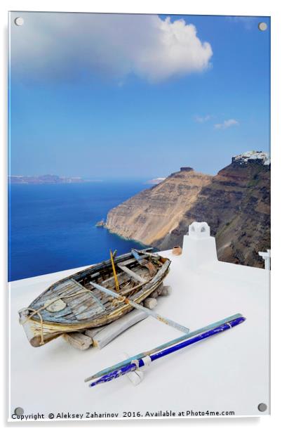 Boat on a rooftop Acrylic by Aleksey Zaharinov