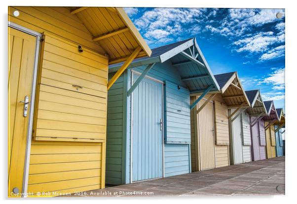 Lytham Beach Huts Acrylic by Rob Mcewen