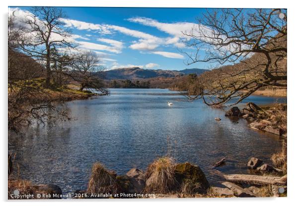 Rydal Water Acrylic by Rob Mcewen