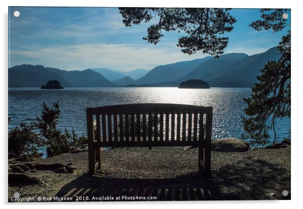 Friars crag,Keswick Cumbria Acrylic by Rob Mcewen