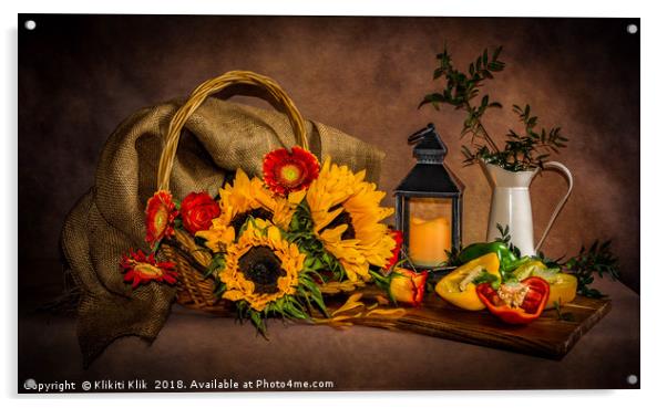 Sunflowers still life Acrylic by Angela H
