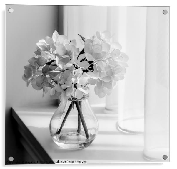Window Flowers Acrylic by Angela H
