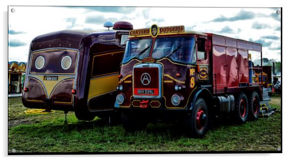 Vintage Fair Wagons at Dorset Steam Fair Acrylic by Grant Lewis
