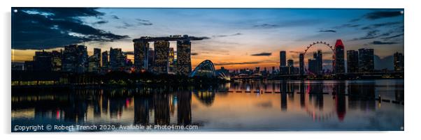 Singapore City Sunset Acrylic by Robert Trench