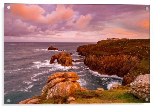 Sublime Land's End sunrise Acrylic by Michael Brookes