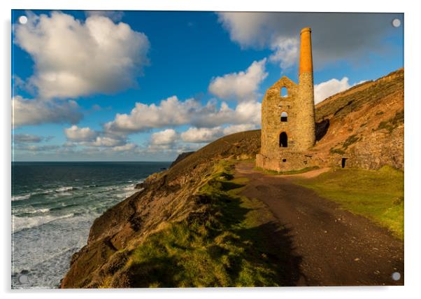 Wheal Coates engine house St Agnes Acrylic by Michael Brookes