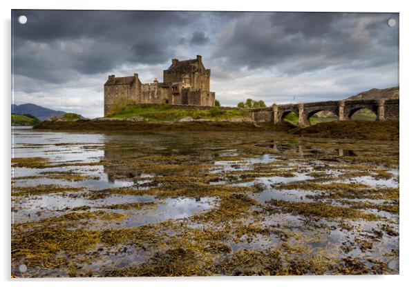Broody Eilean Donan castle Acrylic by Michael Brookes