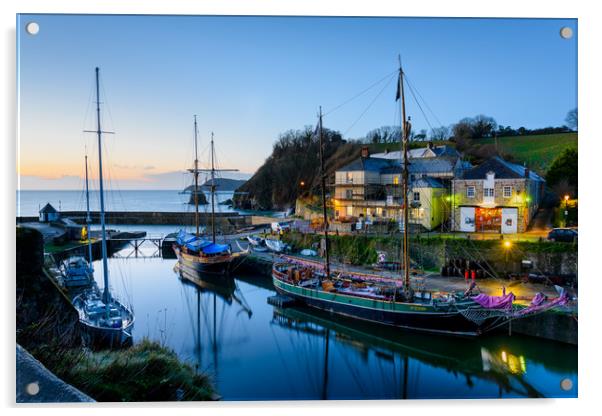 Charlestown harbour dawn Acrylic by Michael Brookes