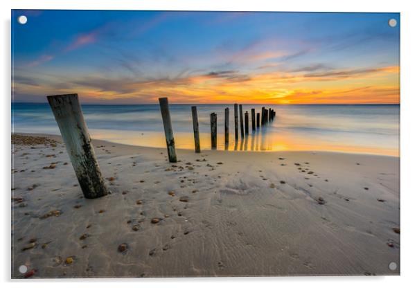 Sunset at Seaford Adelaide SA Acrylic by Michael Brookes