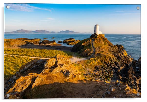 Twr Mawr lighthouse Llanddwyn Island Anglesey Wale Acrylic by Michael Brookes