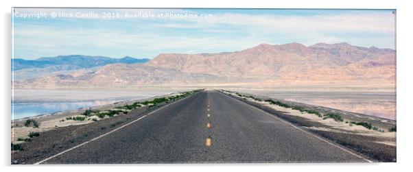The Road to Bonneville Salt Flats, Utah. Acrylic by Nick Caville