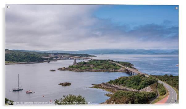 The Skye Road Bridge panorama Acrylic by George Robertson