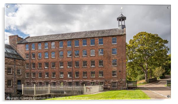 Bell Mill at Stanley Mills Acrylic by George Robertson
