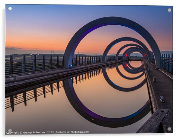 Reflections of Falkirk Wheel Acrylic by George Robertson